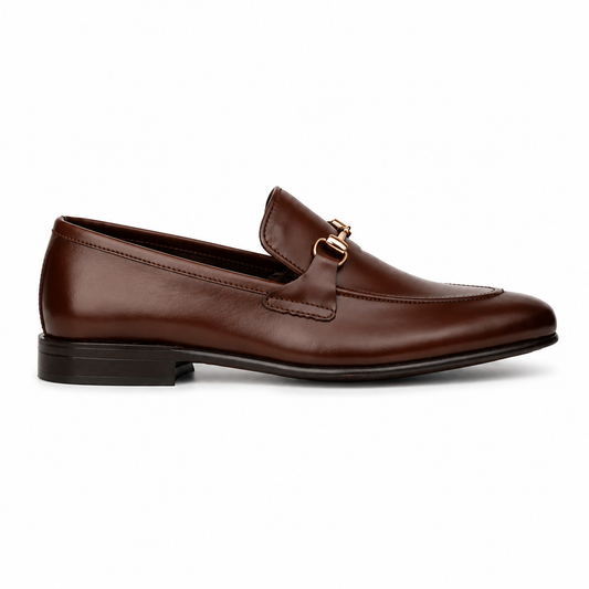 SKU:4001-Brown Cow Leather Formal Loafer Style