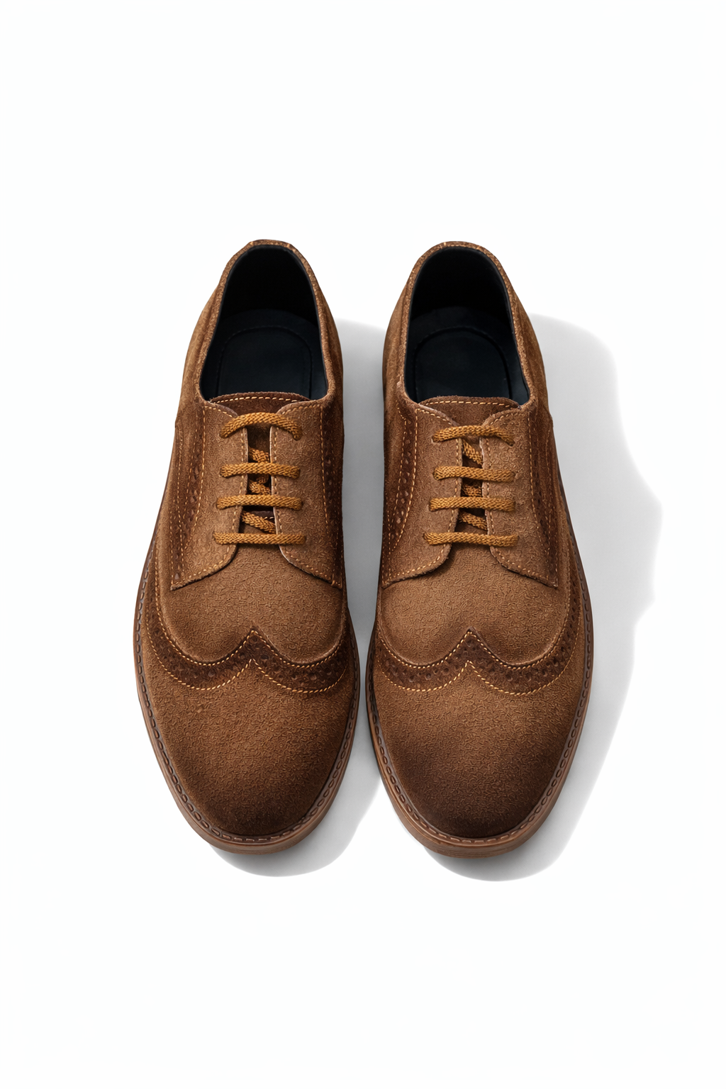 7058 - Shaded Camel Casual Suede Shoes - DeVogue