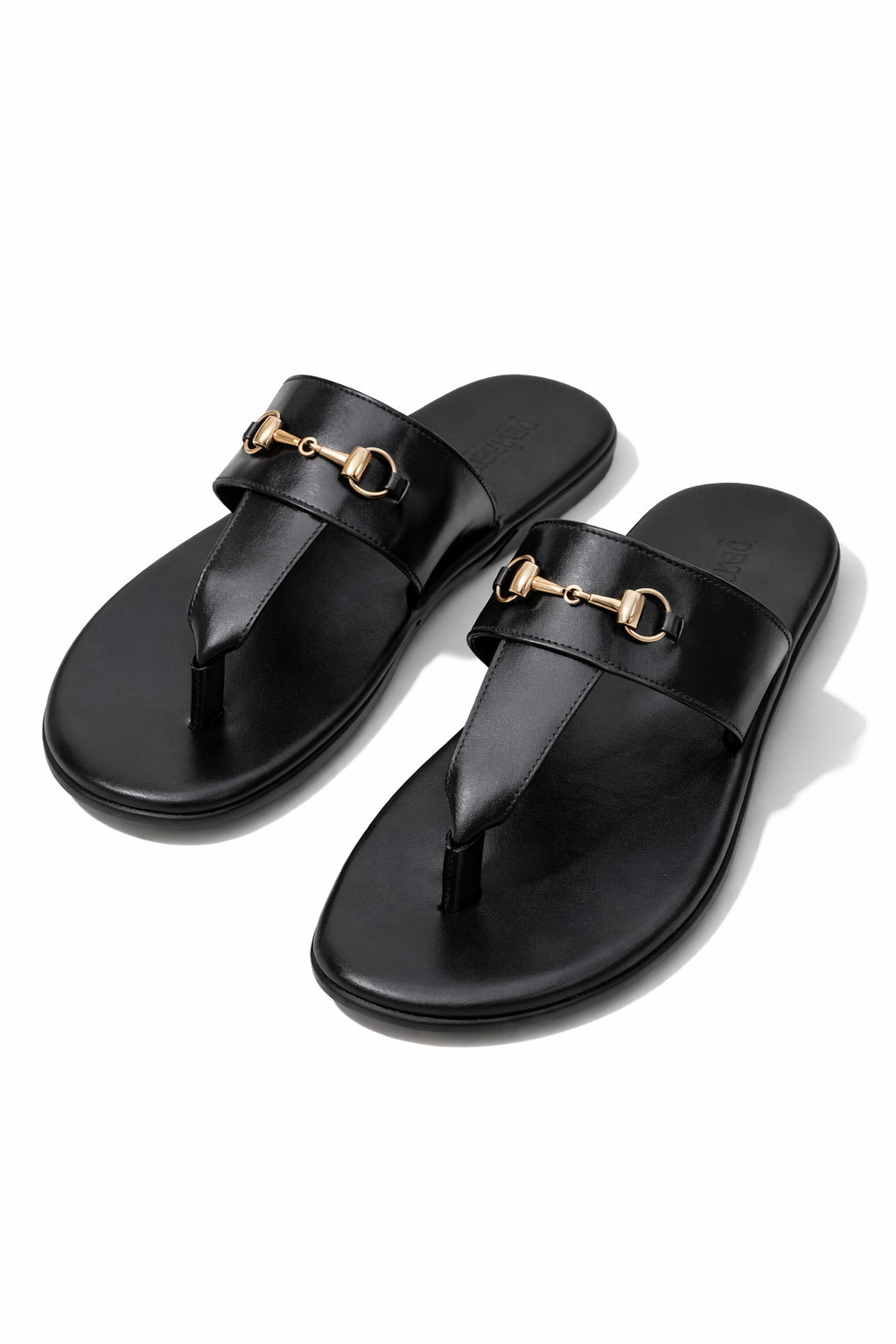 R-201-Black Horse bit Chappal Premium Quality Chappal - DeVogue