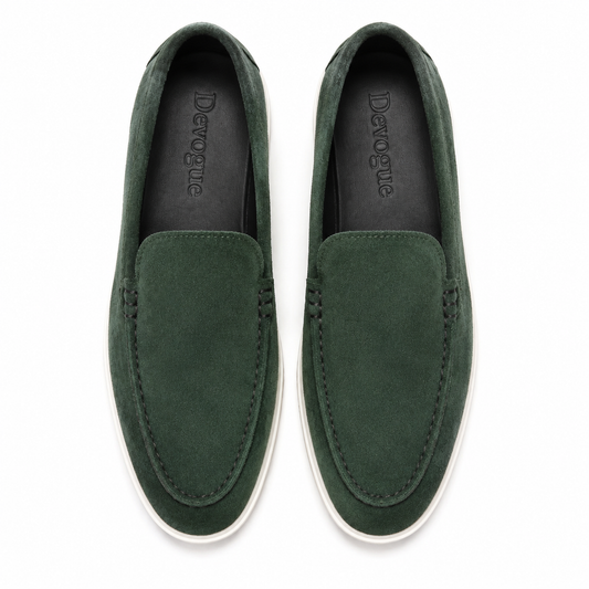 LP-01 Green loafers with white sole