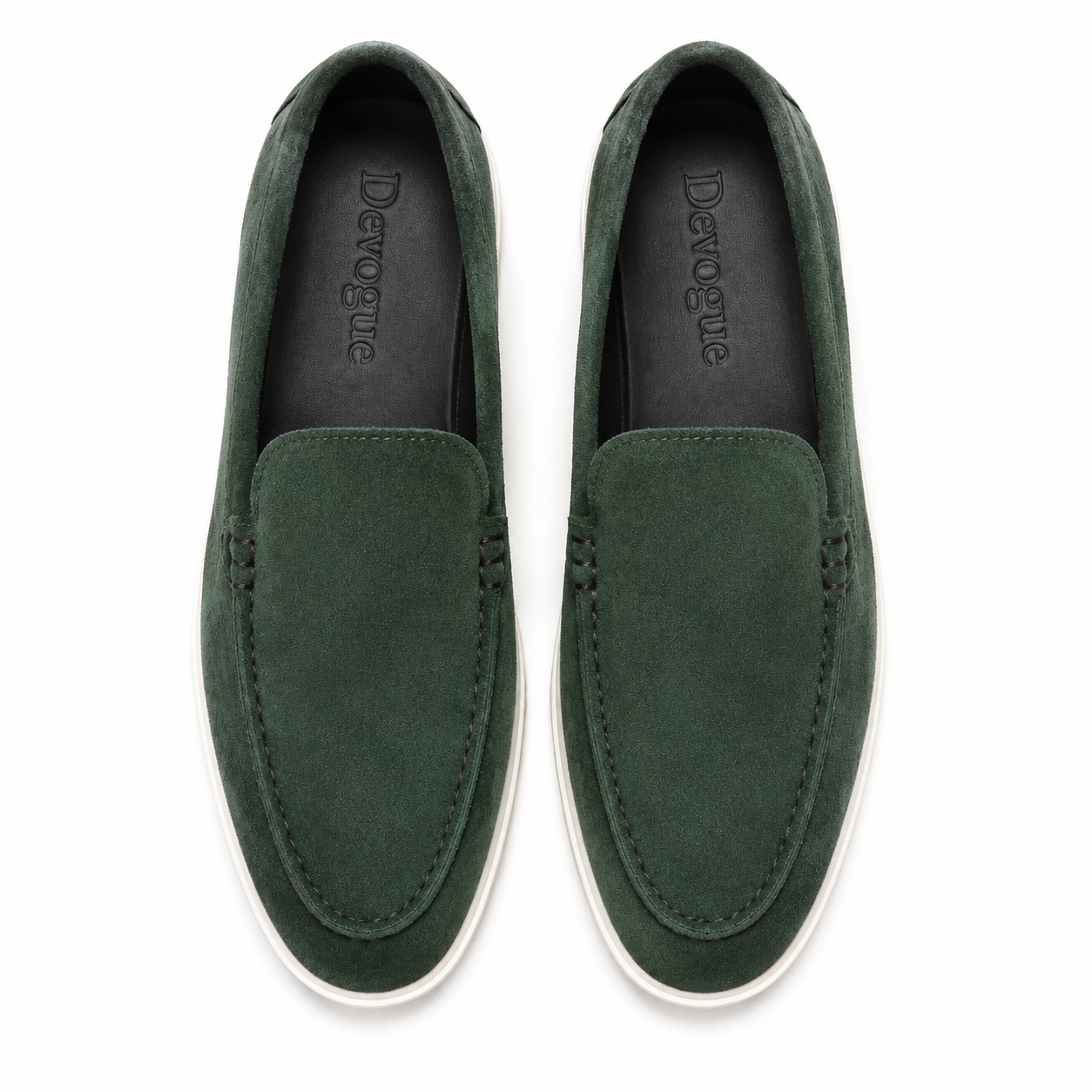 LP-01 Green loafers with white sole