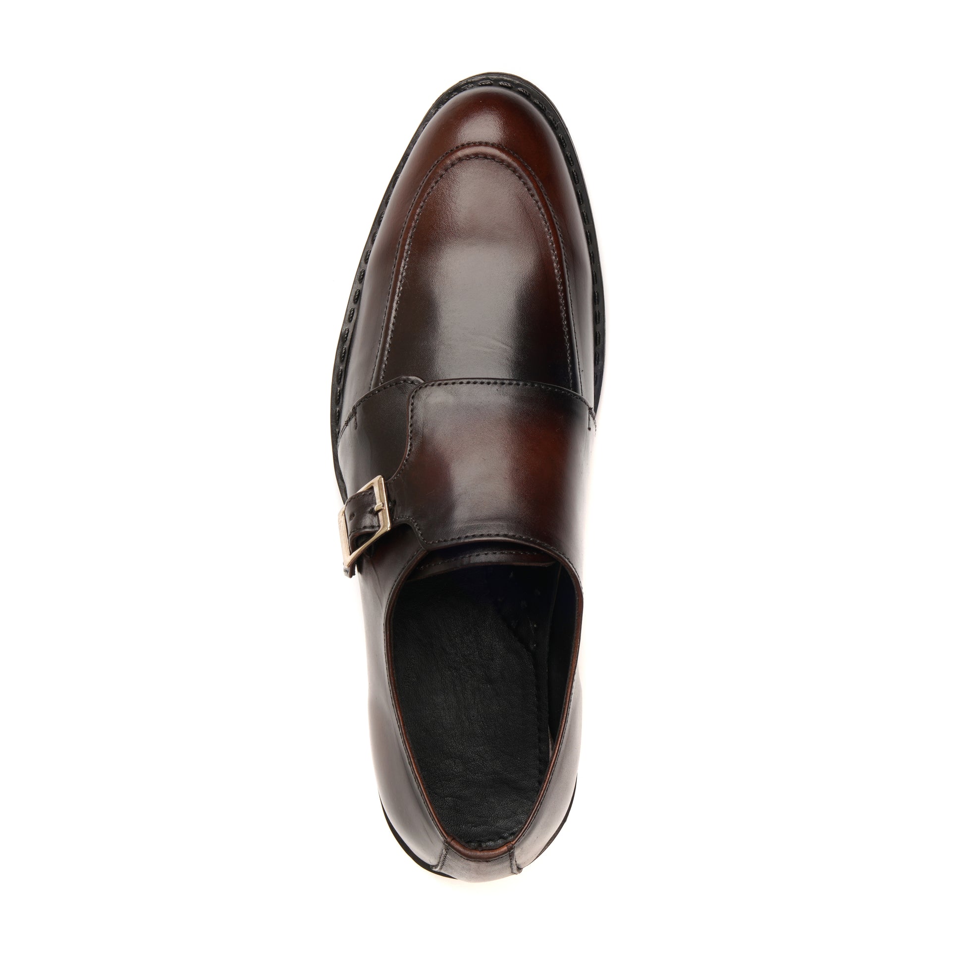 7011-Brown Rubber Sole Cow Leather Formal - DeVogue
