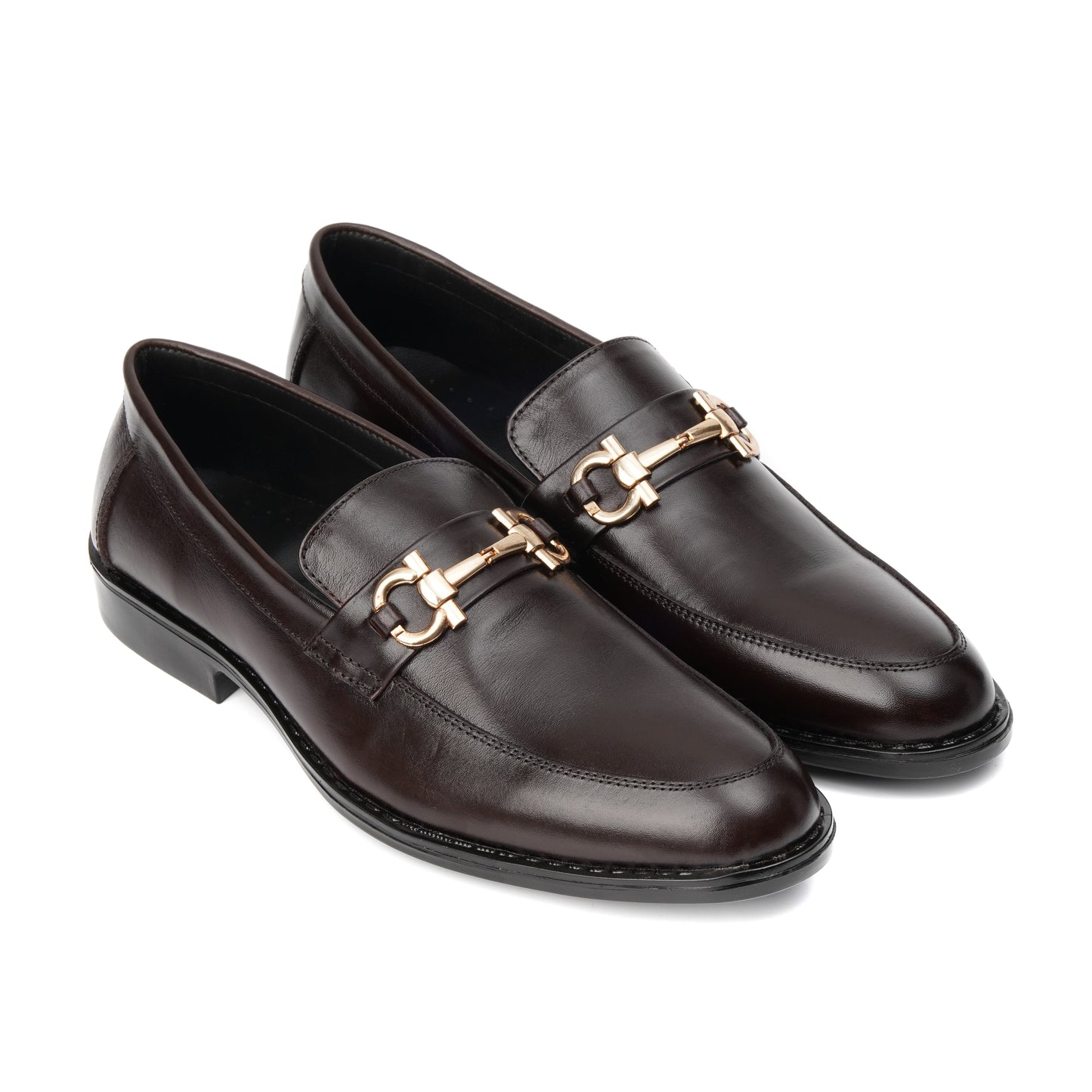 ST-05-Brown Suede Cow Leather Horse bit Formal Loafer Style In Rubber sole
