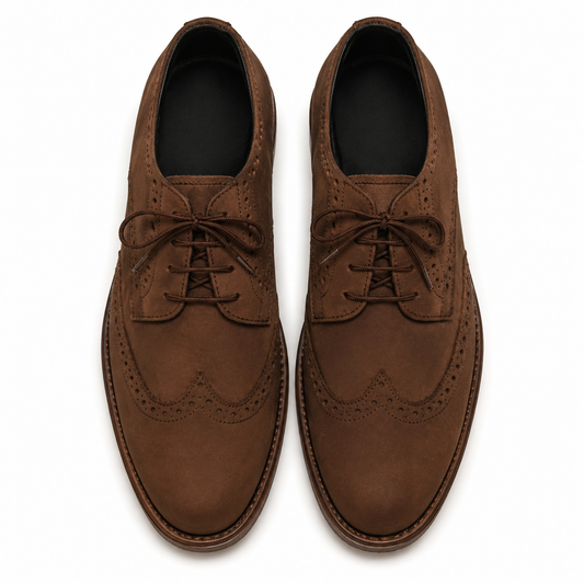 7058-Oily Brown Casual Suede Shoes