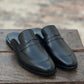 5044-Black Mule style Pure Cow Leather Shoes