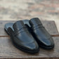 5044-Black Mule style Pure Cow Leather Shoes - DeVogue