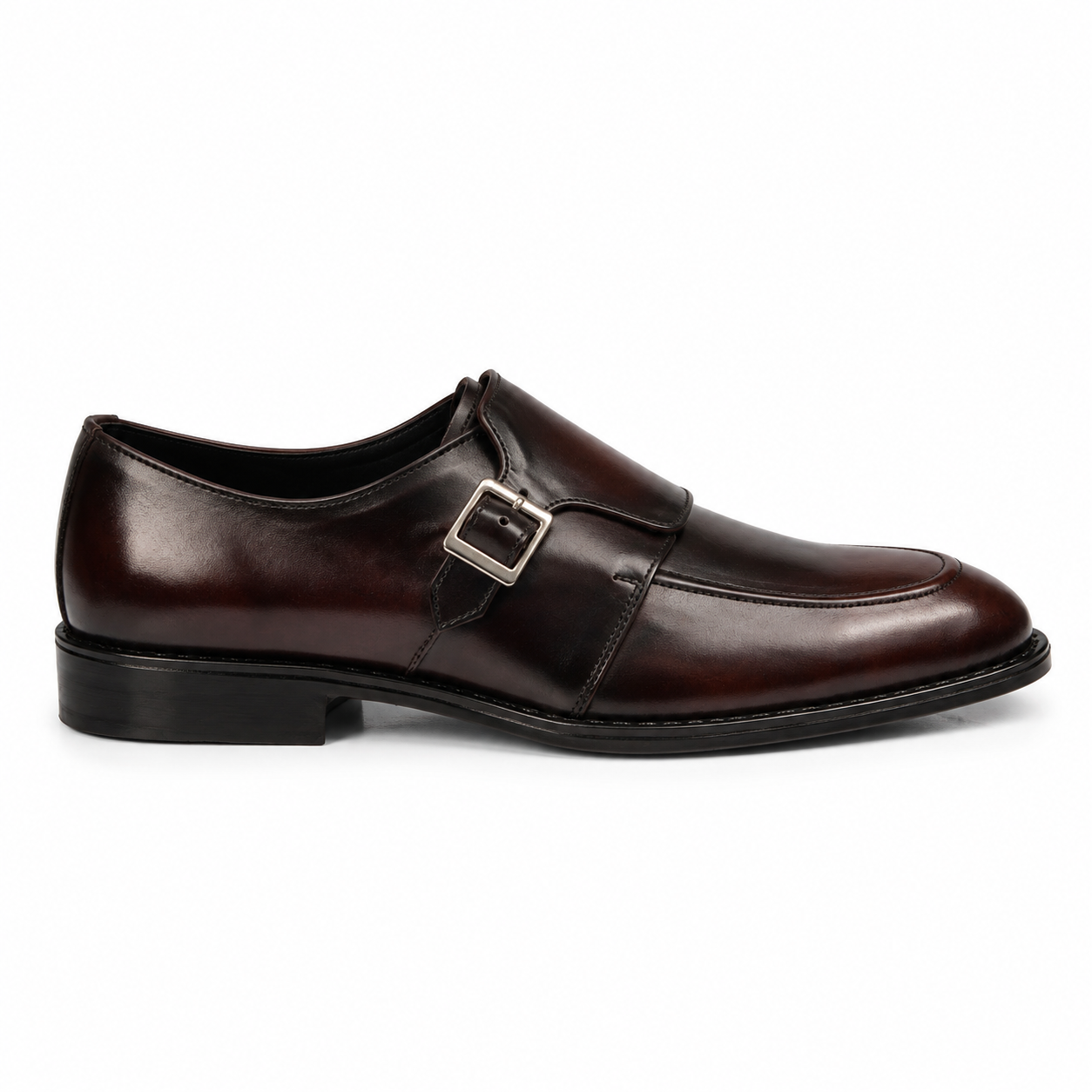 7011-Brown Rubber Sole Cow Leather Formal