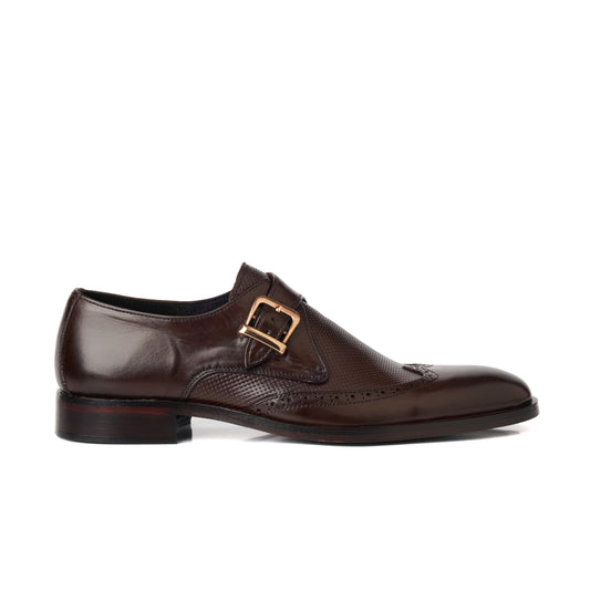 3011-Dotted Royal Premium Cow Leather Formal Double Monk Style - DeVogue