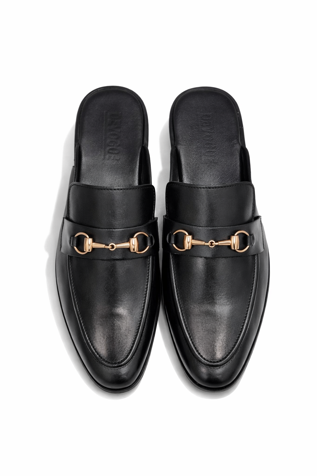 4044-Black Mule style Pure Cow Leather Shoes - DeVogue