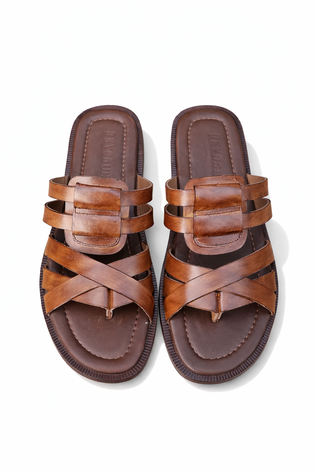 SKU: R-402-Brown Premium Quality Chappal Pure Cow Leather Shoes Trending shoes - DeVogue