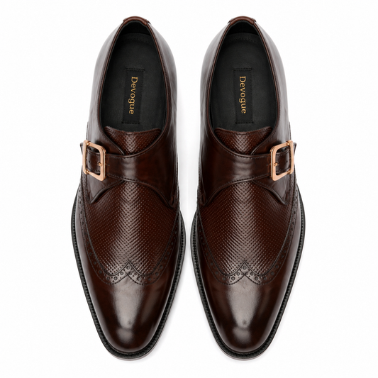 3011-Dotted Royal Premium Cow Leather Formal Double Monk Style