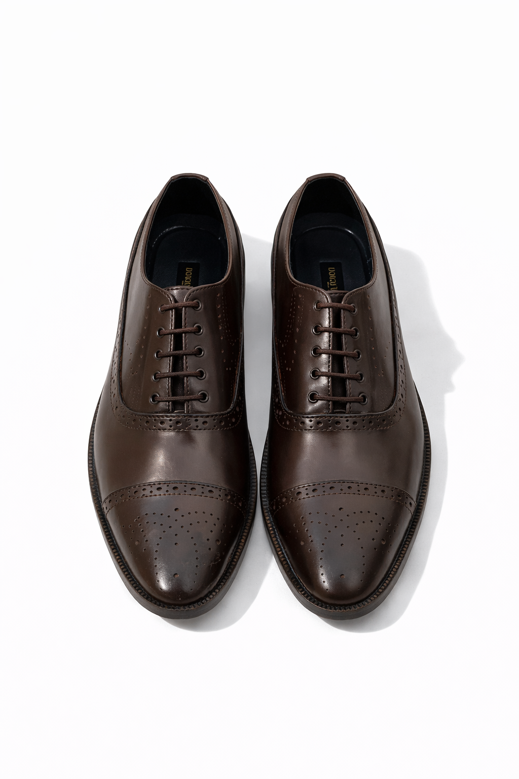 9048-Brown Cow Leather Formal Brogue Style - DeVogue
