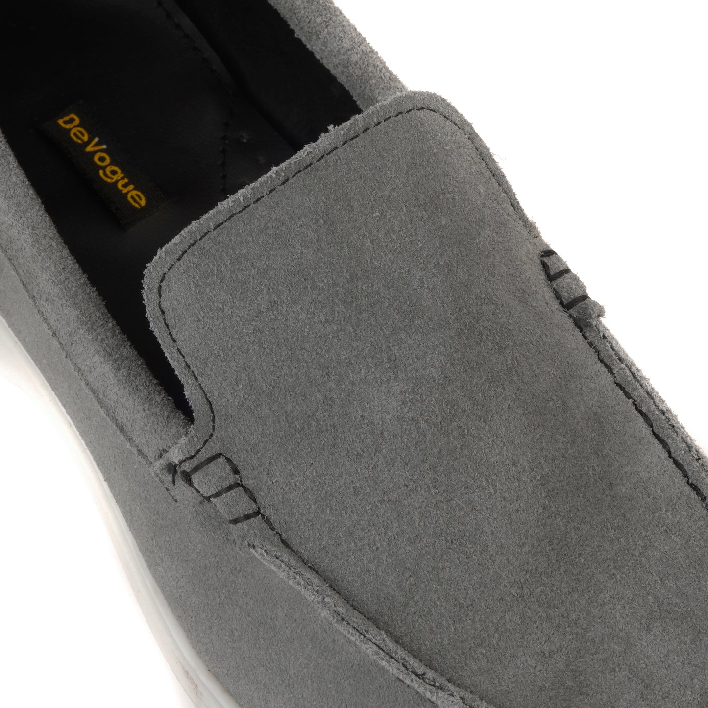 LP-01 Grey loafers with white sole - DeVogue