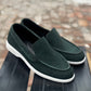 LP-01 Green loafers with white sole - DeVogue