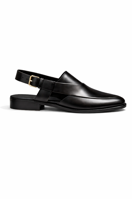 CL-02 Black Peshawari Chappal - DeVogue