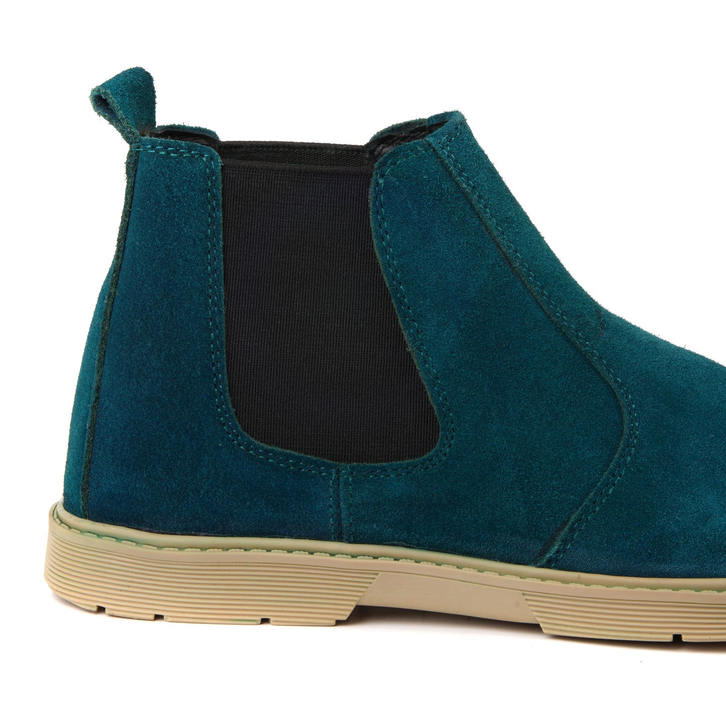 8017-Green Suede Chelsea Boots - DeVogue