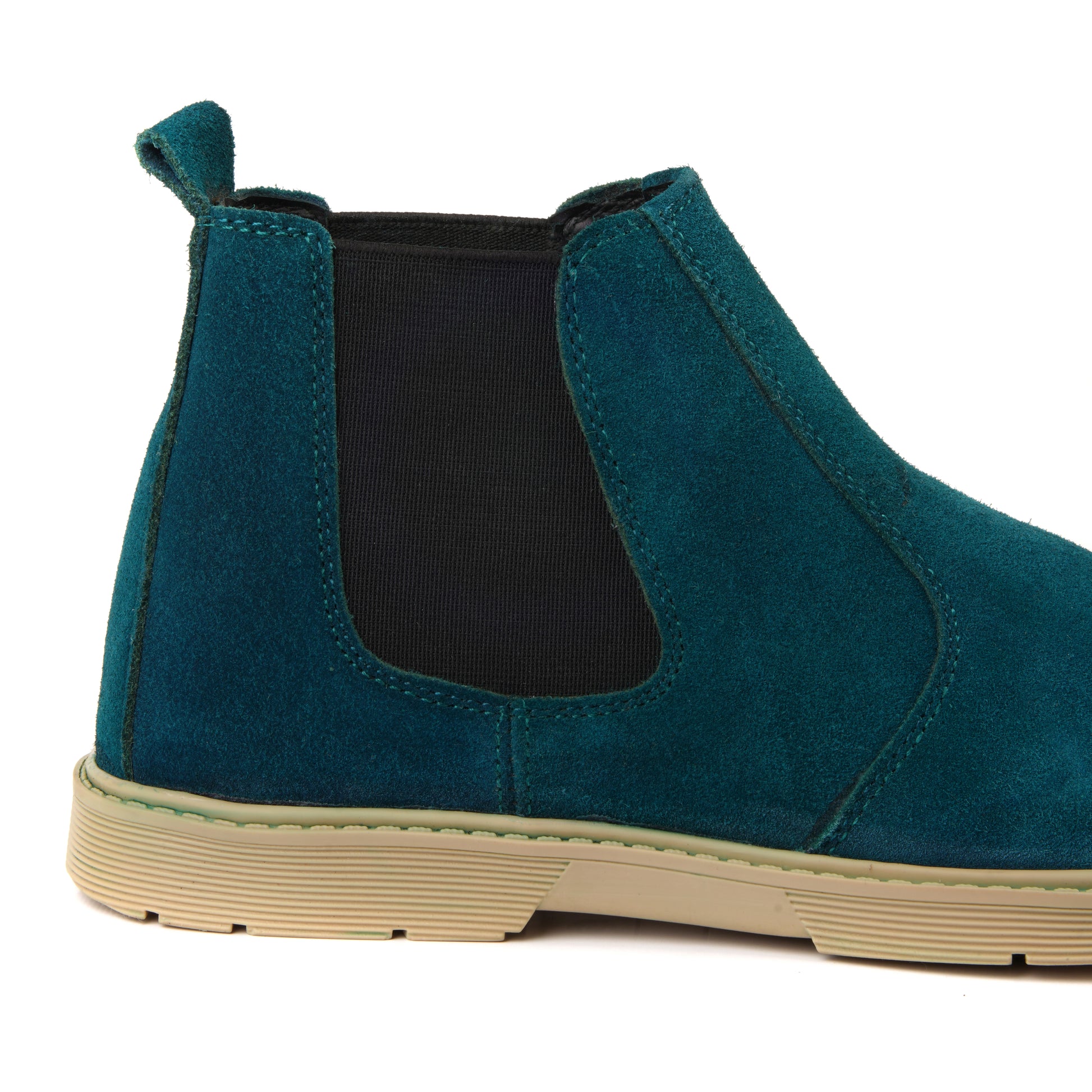 8017-Green Suede Chelsea Boots - DeVogue