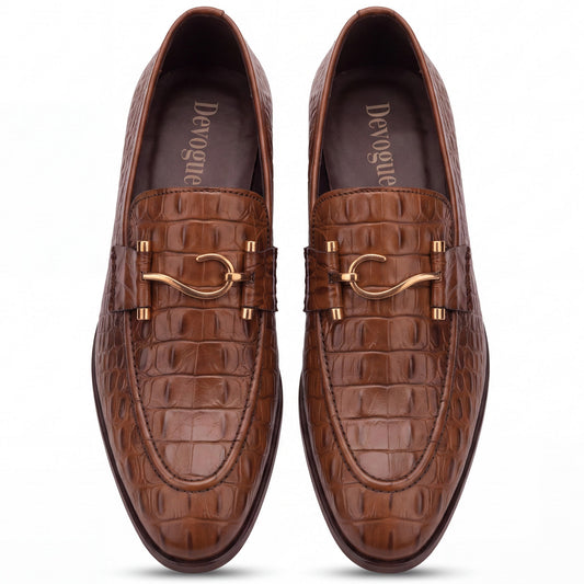 2008-Tan Croc S Buckle Loafer