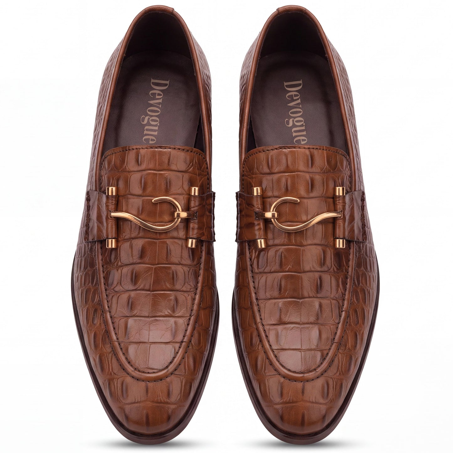 2008-Tan Croc S Buckle Loafer