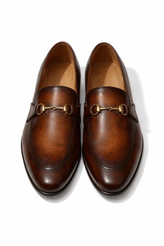 4011-Patina Cow Leather Formal Horse Bit Style - DeVogue
