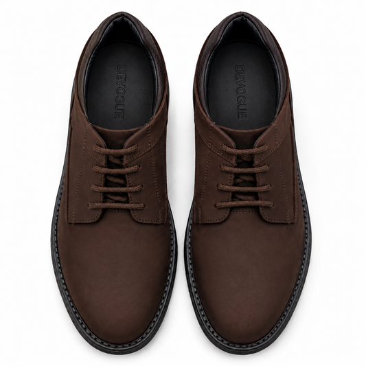 7069-Oily Brown Casual Suede Shoes with extra comfort on back