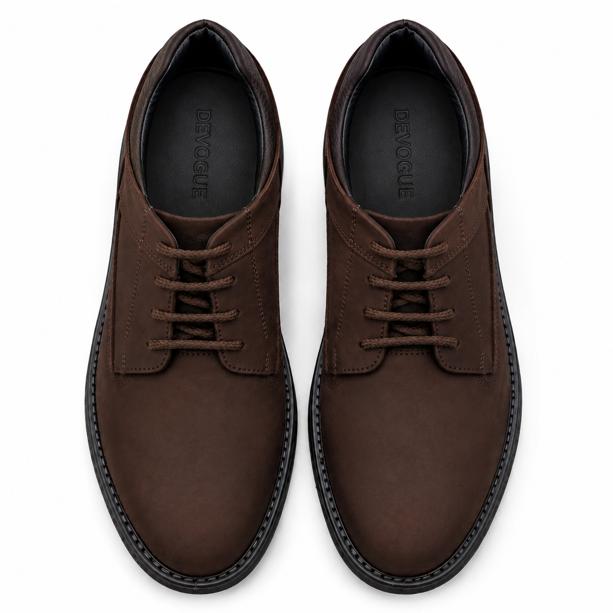 7069-Oily Brown Casual Suede Shoes with extra comfort on back