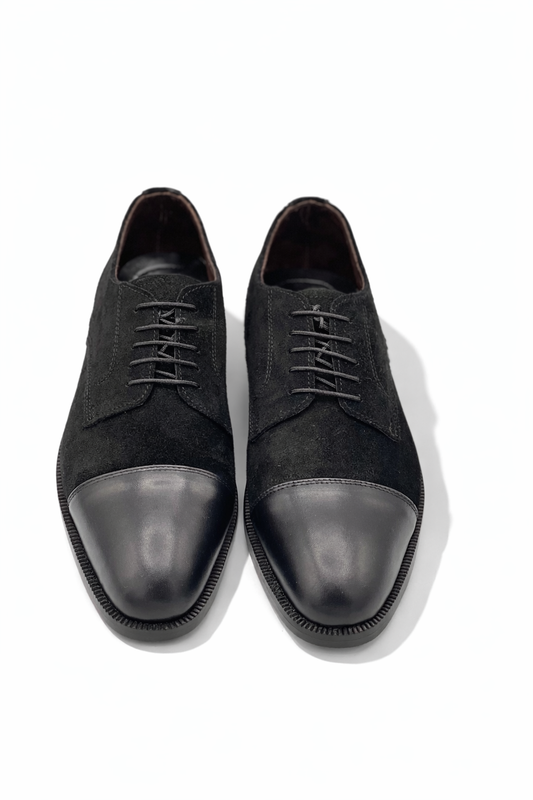 Royal Italian Leather Toe with Suede Formal Laced Shoe - DeVogue