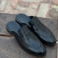 5044-Black Mule style Pure Cow Leather Shoes - DeVogue