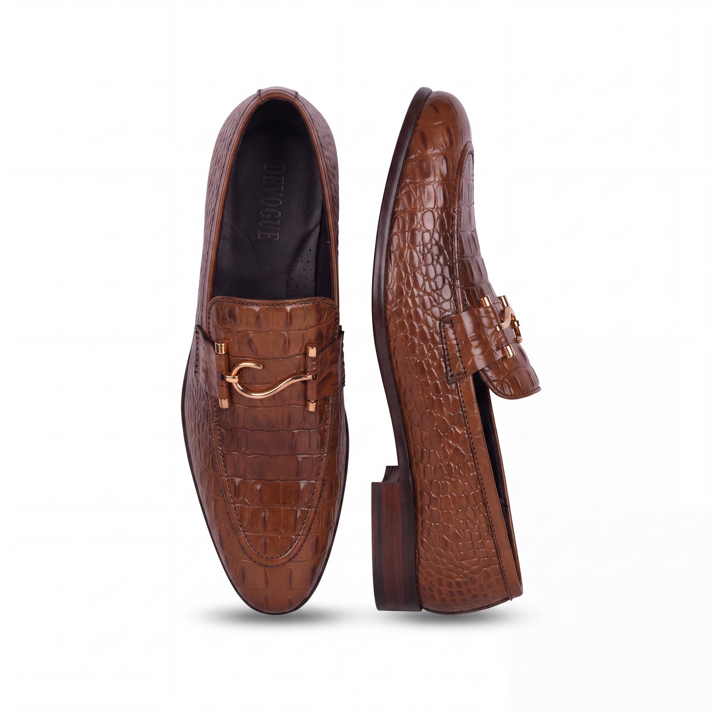 2008-Tan Croc S Buckle Loafer