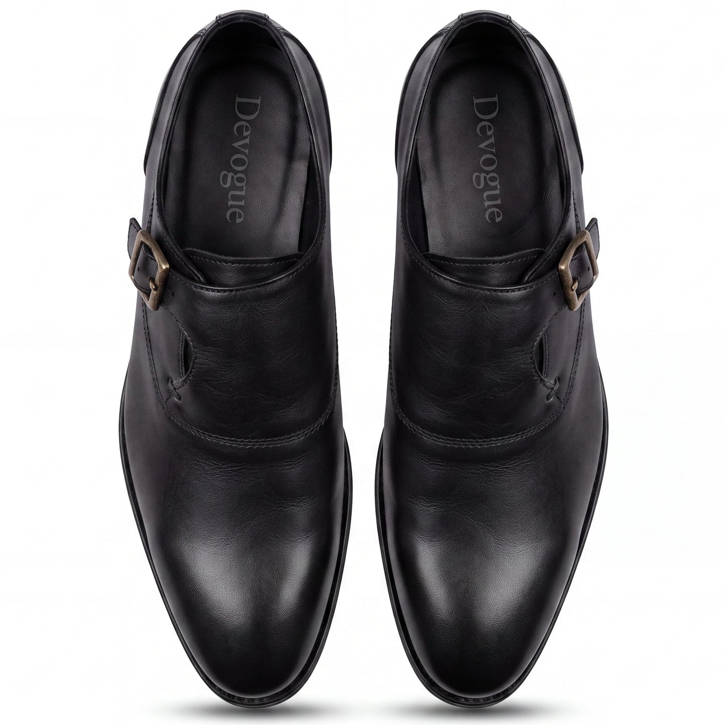 7012-Black Rubber Sole Cow Leather Formal