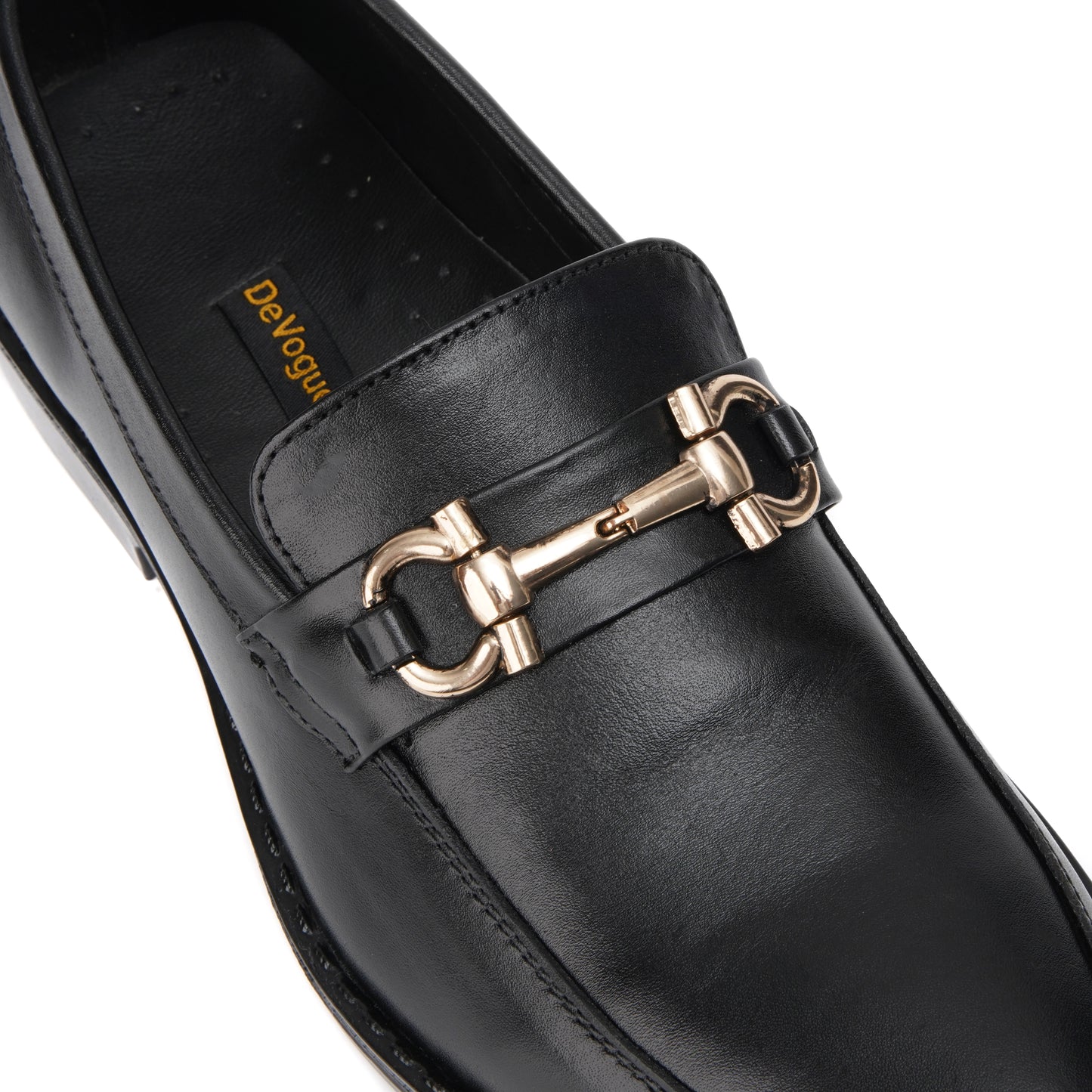 ST-05-Black Cow Leather Horse bit Formal Loafer Style In Rubber sole