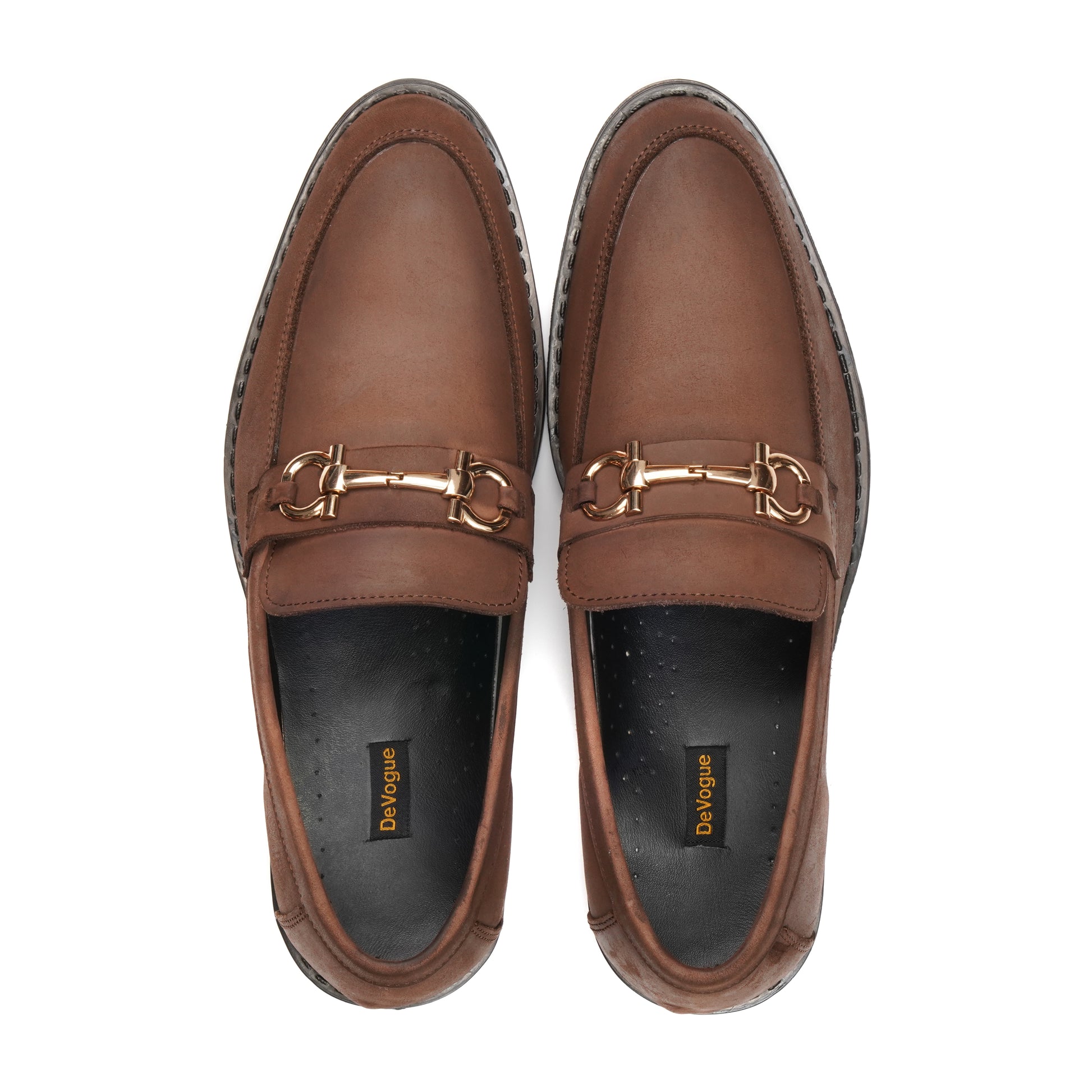 ST-05-Oily Cow Leather Horse bit Formal Loafer Style In Rubber sole - DeVogue