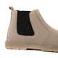 8017-Cream Suede Chelsea Boots - DeVogue