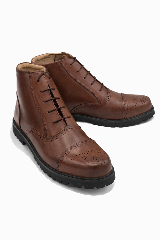 SKU:1005-Brown Soft Cow Leather Chukka boots - DeVogue