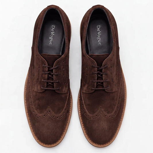 SKU: 7058 - Chocolate Brown Casual Suede Shoes