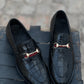 4031-Black Croco Leather Horse bit Formal - DeVogue