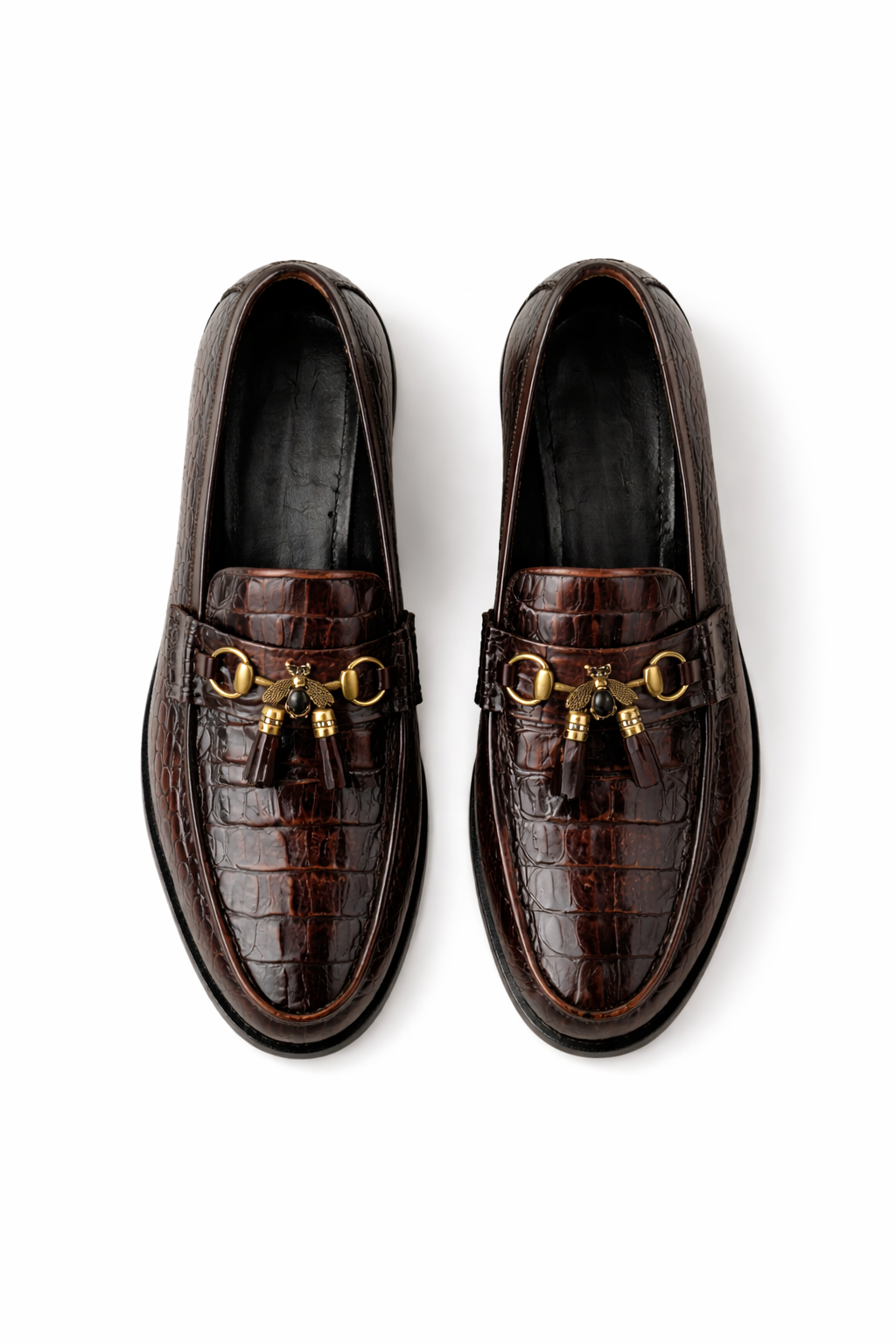 ST-12-Shaded Croc loafers with Patina finish