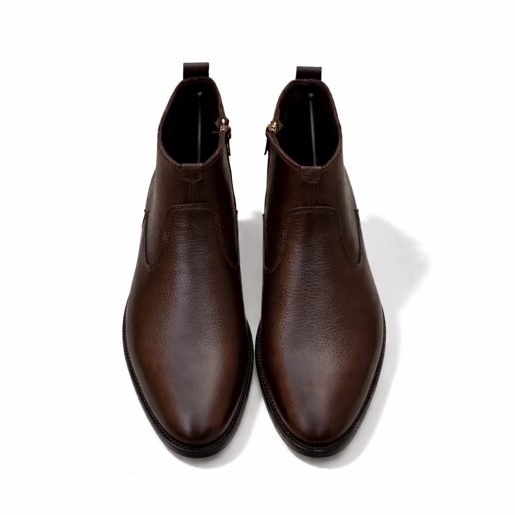 LT-01 Brown Mild Ankle Boots Cow Leather - DeVogue