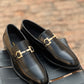 ST-05-Black Cow Leather Horse bit Formal Loafer Style In Rubber sole - DeVogue