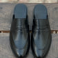 5044-Black Mule style Pure Cow Leather Shoes - DeVogue