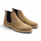 8017-Cream Suede Chelsea Boots - DeVogue