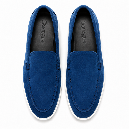 LP-01 Blue loafers with white sole