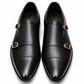 2011-Mild Black Cow Leather Formal Double Monk Style