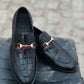 4031-Black Croco Leather Horse bit Formal - DeVogue