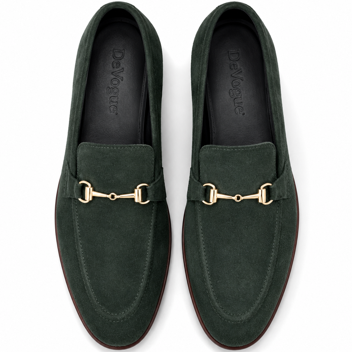 4001-Green Suede Goat Leather Formal Horse Bit Style