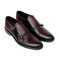 2011-Patina Blood colour Cow Leather Formal Double Monk Style - DeVogue