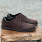 7069-Oily Brown Casual Suede Shoes with extra comfort on back - DeVogue
