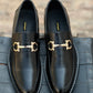 ST-05-Black Cow Leather Horse bit Formal Loafer Style In Rubber sole - DeVogue