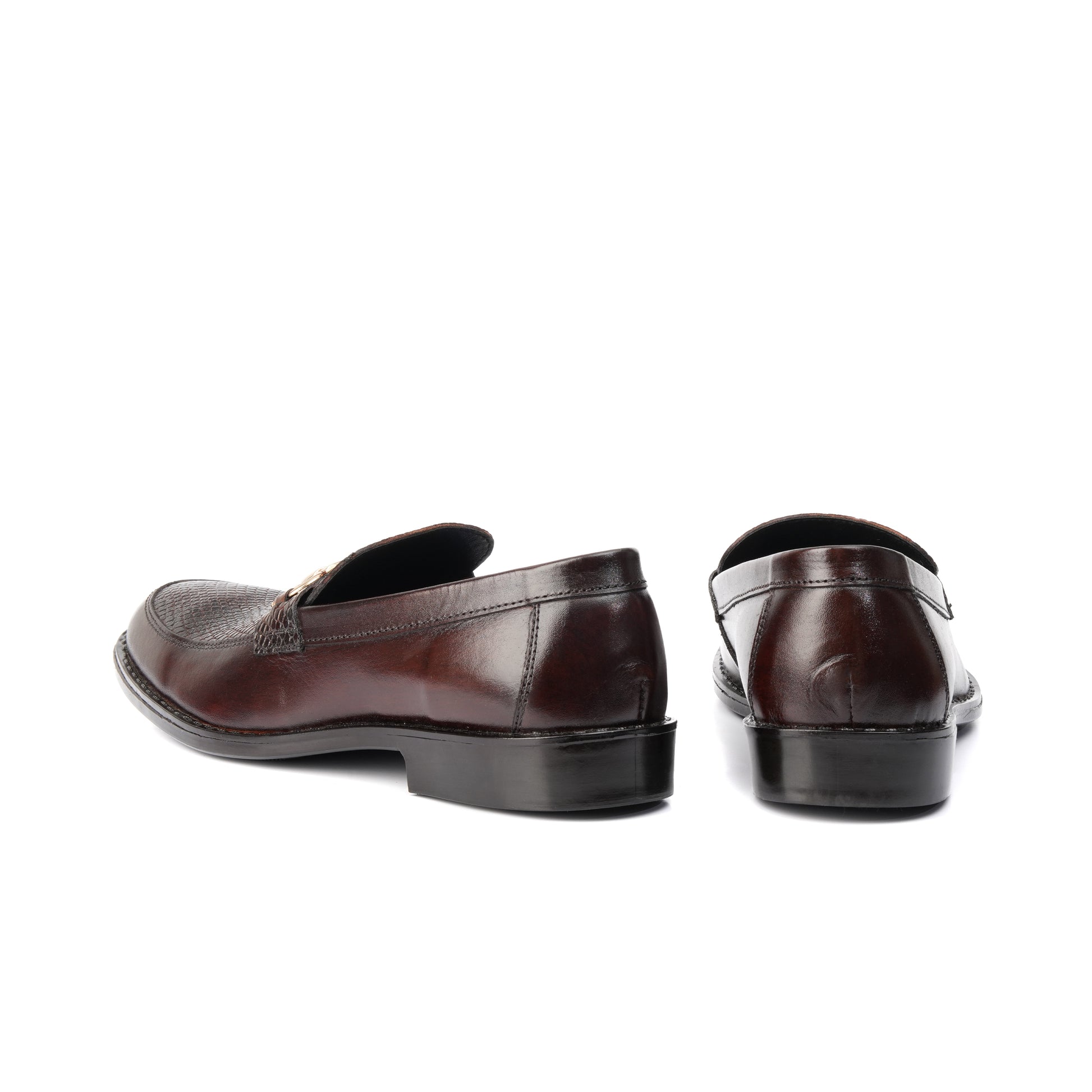 ST-05-Snake Brown Cow Leather Horse bit Formal - DeVogue