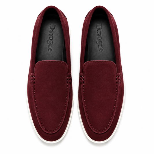 LP-01 Maroon loafers with white sole